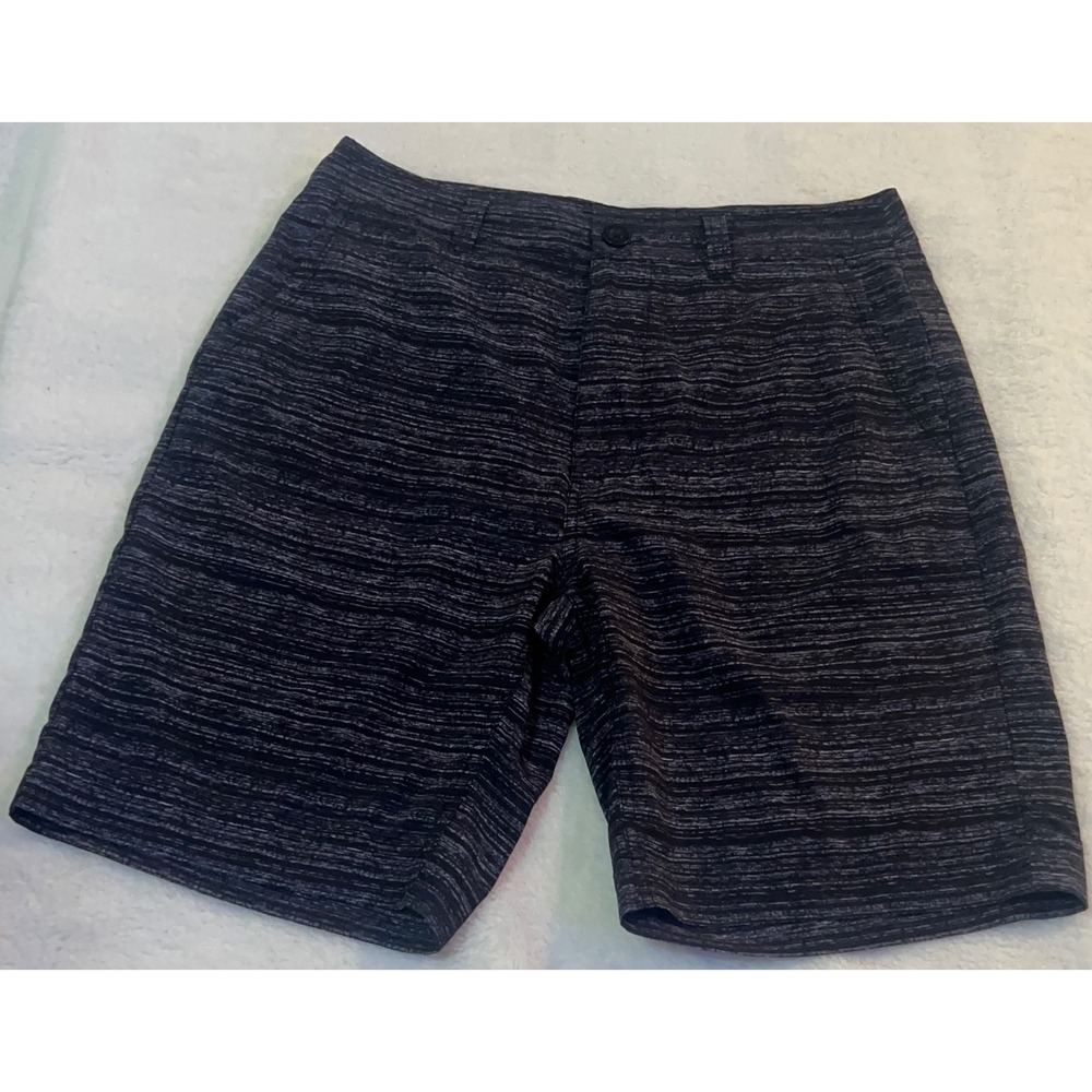CSG Mens Hybrid Shorts Size 34 Black Grey Space Dye Performance Boardshort